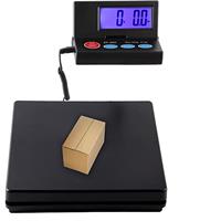 25cm*25cm Black Stainless steel Platform 50KG 110lb / 2g 0.1oz Digital Heavy Duty Large Capacity Weighing Platform Scale for Postal Industrial Commercial Shop Kitchen Letter Parcels Luggage Scales