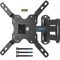 BONTEC TV Wall Bracket for Most 13-42 Inch LED LCD TVs, Tilt, Swivel & 360Rotation Monitor Wall mount with Max VESA 200x200mm, up to 20kgs, with Safety Screws, Bubble Level, Cable Ties included