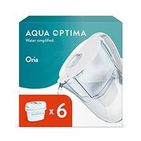 Aqua Optima Liscia Water Filter Jug & 3 x 30 Day Evolve+ Filter Cartridges, 2.5 Litre Capacity, for Reduction of Microplastics, Chlorine
