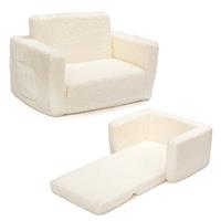 BEJOY Kids Sofa Bed 2-in-1 Flip Out Cuddly Sherpa Toddler Couch Convertible Sofa to Lounger Children Sofa Bed Children's Day and Birthday Gift for Girls Boys