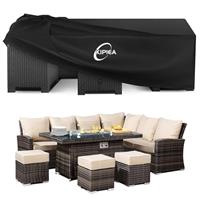 Kipiea Garden Furniture Covers - Waterproof, Heavy-Duty 420D Oxford Fabric Set Covers for Outdoor Table & Chairs, Patio Rattan Furniture Cover Windproof, Anti-UV, No Tear