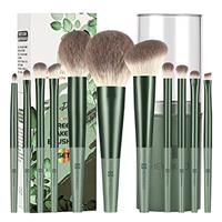HEYMKGO Makeup Brushes 11pcs Premium Synthetic Bristles Gree