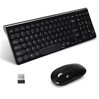 LeadsaiL KF29 Wireless Keyboard and Mouse Set, Wireless USB Mouse and Compact Computer Keyboards Combo, QWERTY UK Layout for HP/Lenovo Laptop and Mac-Grass Green