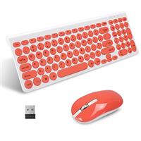 LeadsaiL KF29 Wireless Keyboard and Mouse Set, Wireless USB Mouse and Compact Computer Keyboards Combo, QWERTY UK Layout for HP/Lenovo Laptop and Mac-Grass Green