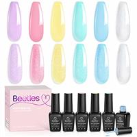 Beetles Gel Nail Polish Set of 6 Nail Art Manicure Salon DIY