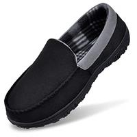 MIXIN Men's Cozy Moccasin Slippers Anti-Skid Slip On House Slippers with Comfy Memory Foam