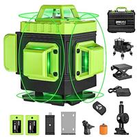 IMAYCC Laser Level Selff Leveling 4x360 Green 16 Lines with Horizontal Vertical Four-Plane Leveling and Alignment 2 Rechargeable Battery