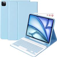 iPad Air 5 2022/iPad Air 4 Gen 2021 Keyboard Case for iPad Pro 11 inch (3rd 2021 2nd 2020 1st 2018 Gen) Bluetooth Wireless Keyboard for iPad 10.9, Slim Cover with Pencil Holder and Detachable Keyboard