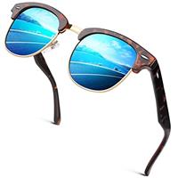 GQUEEN Horn Rimmed Half Frame Polarised Sunglasses Mens Womens UV400 Protection