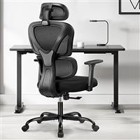 KERDOM Office Chair Ergonomic Desk Chair, office chairs for home Office With Adjustable Headrest and 3D Armrest - 130 Rocking Mesh Computer Chair