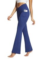 baleaf Women's Flared Leggings Yoga Pants with Pockets Bootcut Trousers Crossover High Waisted Workout-27/29/32"/34"