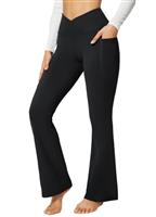 BALEAF Women's Flared Leggings with Pockets Bootcut Yoga Pant High Waisted Workout Trousers