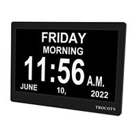 TROCOTN Digital Day Clock - Large Display Alarm Wall Clock