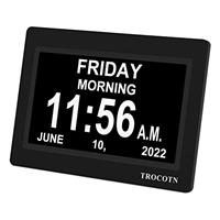 TROCOTN Digital Day Clock - Large Display Alarm Wall Clock