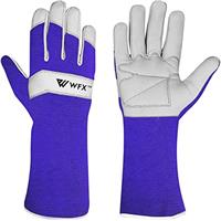 WFX Long Gardening Gloves Leather Ladies Men Women Durable Goatskin Garden Gloves Forearm Protection Thorn Proof Gardener Work Spandex Sleeves Rose Pruning Gift