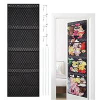Stuffed Animal Storage Over The Door Organizer Stuffed Animal Net Or Hammock Hanging Organizer for Bedroom Bathroom Nursery Kids Room Toy Net Hammock for Stuffed Animals Holder with 4 Large Pockets