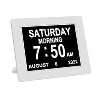 TSITSC Dementia Clock, Day Date Time Clock for Seniors Elderly Digital Calendar Dementia Impaired Vision Memory Loss Clock with 12 Alarms Reminders + Auto-Dimming