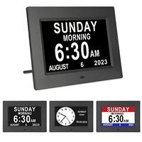TSITSC Dementia Clock, Day Date Time Clock for Seniors Elderly Digital Calendar Dementia Impaired Vision Memory Loss Clock with 12 Alarms Reminders + Auto-Dimming
