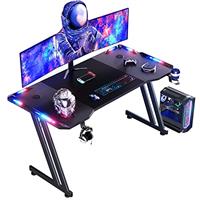 DLONGONE RGB Gaming Table, Large Laptop Home Office PC Desk - Carbon Fiber Coated