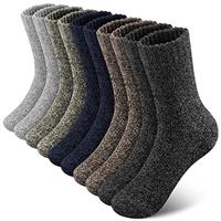 SIMIYA Merino Wool Socks for Men, 5 Pairs Winter Thick Hiking Socks, Thermal Breathable Crew Mens Socks for Outdoor Sports