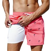Arcweg Men's Swimming Shorts with Compression Liner Mens Swimming Trunks 2 in 1 Swim Shorts with Lining with Zipper Pockets Quick Dry Surfing Stretchy Beach Shorts