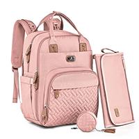 Dikaslon Changing Bag Backpack, Large Nappy Back Pack Multifunction Baby Bags with Portable Changing Mat, Pacifier Holder, and Stroller Straps, for Mom and Dad