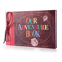Album Scrapbook, Retro Album, Our Adventure Book, Movie Up Travel Scrapbook for Anniversary Wedding Holiday Valentines Day Birthday (Red)