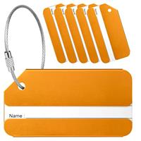 Yizhet Luggage Labels for Suitcases, 6 Pcs Aluminium Alloy Luggage Tags, Travel Suitcase Tags with Steel Loop & ID Card