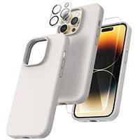 TOCOL 3 in 1 Silicone for iPhone 15 Case 6.1-Inch, with 2 Pack HD Tempered Glass Screen Protector, Liquid Silicone Slim Silky-Soft Touch Multi-Color Anti-Scratch Shockproof Cover, Yellow