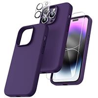 TOCOL 5 in 1 for iPhone 14 Pro Max Case, with 2 Pack Screen Protector + 2 Pack Camera Lens Protector
