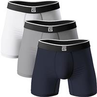 Giovici Mens Boxers Bamboo Anti Chafing Soft Comfortable Boxer Briefs Longer Leg - Boxer Shorts Multipack - Moisture Wicking Technology