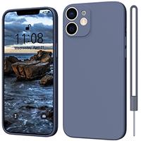 MSEVC iPhone 12 Case 6.1-inch Silicone Camera Protection Ultra Slim Case Soft Gel iPhone 12 Cover Rubber Anti-Scratch Phone Case Compatible for iPhone 12 Dark Purple