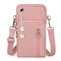 Aucuu Women Crossbody Phone Bag, Nylon Mini Crossbody Shoulder Bag with Detachable Adjustable Straps, Cellphone Purse Armband with Headphone Port for cellphones under 7 inches