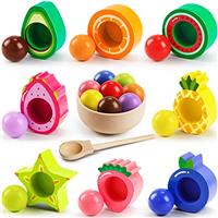 Seagoal Montessori Toys for 1 Year Old, Wooden Sensory Toddler Toys, Babies 12+ Months Educational Learning Present, Colour Sorting Toys, Christmas Birthday Gifts for 1 2 3 Year Olds Boys Girls