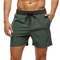 Arcweg Men's Swim Trunks Mens Board Shorts with Zipper Pockets Surfing Stretchy Beach Shorts Breathable Mesh Lining Quick Dry