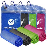 YQXCC 4 Pack Cooling Towels (100x30 cm) Cool Cold Towel, Soft Breathable Chilly Microfibre Towels for Yoga, Golf, Gym, Camping, Running, Fitness, Workout & More Activities