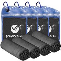YQXCC 4 Pack Cooling Towels (100x30 cm) Cool Cold Towel, Soft Breathable Chilly Microfibre Towels for Yoga, Golf, Gym, Camping, Running, Fitness, Workout & More Activities