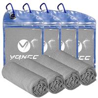 YQXCC 4 Pack Cooling Towels (100x30 cm) Cool Cold Towel, Soft Breathable Chilly Microfibre Towels for Yoga, Golf, Gym, Camping, Running, Fitness, Workout & More Activities