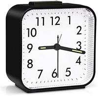 Brifit Silent Alarm Clock, Alarm Clocks Bedside Battery Powered, Analogue Alarm Clock Non Ticking, T