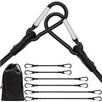 Bungee Cords with Carabiner Clips for Outdoor, Camping, Tarps, Bike Rack, Tent, Truck