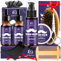 Beard Grooming Kit, Beard Growth Kit,Beard Care & Trimming Kit Beard Kit Father's Day Gifts for Men Him