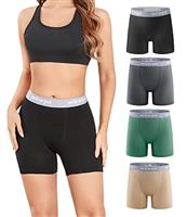 wirarpa Women's Boxer Briefs 5.5" Inseam Slip Shorts Anti Chafing Boyshort Panties for Under Dresses Leggings 4 Pack