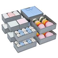 DIMJ Fabric Drawer Organiser Drawer Dividers Wardrobe Storage Organiser Underwear Organisers clothes