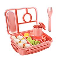 Amathley Bento Box Adult Lunch Box,Leakproof Lunch Box Kids with 1300ML-5 Compartments,Bento Box with Sauce Vontainers,Microwave & Dishwasher & Freezer