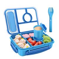 Amathley Bento Box Adult Lunch Box,Leakproof Lunch Box Kids with 1300ML-5 Compartments,Bento Box with Sauce Vontainers,Microwave & Dishwasher & Freezer