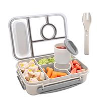 Amathley Bento Box Adult Lunch Box,Leakproof Lunch Box Kids with 1300ML-5 Compartments,Bento Box with Sauce Vontainers,Microwave & Dishwasher & Freezer