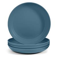 Odoland 19.5cm Lightweight Unbreakable Deep Dinner Plates Ultra-Durable Service Plate Dishwasher & Microwave Safe, BPA Free, for Family Indoor Outdoor Easy to Clean
