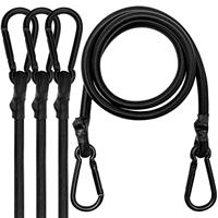 Bungee Cords with Carabiner Clips for Outdoor, Camping, Tarps, Bike Rack, Tent, Truck