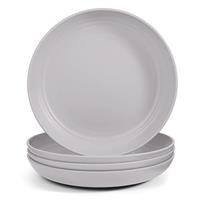 Odoland 19.5cm Lightweight Unbreakable Deep Dinner Plates Ultra-Durable Service Plate Dishwasher & Microwave Safe, BPA Free, for Family Indoor Outdoor Easy to Clean