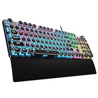 AULA F2088 Mechanical Gaming Keyboard,Typewriter Keyboard with Control Knob,RGB Backlit,Removable Wrist Rest,Ergonomic Keyboard Gaming,108 Keys Wired Keyboard Mechanical for PC/MAC/Laptop